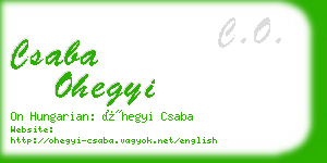 csaba ohegyi business card